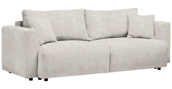 SCHLAFSOFA in Velours Creme  - Creme/Schwarz, Design, Kunststoff/Textil (250/92/105cm) - Carryhome