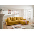 ECKSOFA Gelb Cord  - Gelb/Schwarz, KONVENTIONELL, Kunststoff/Textil (318/197cm) - Hom`in
