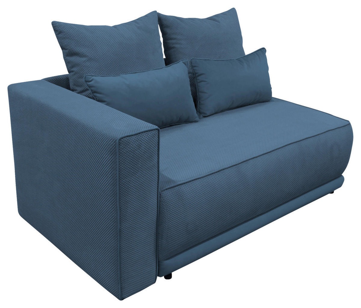 RÉCAMIERE Blau Plüsch  - Blau/Schwarz, Design, Kunststoff/Textil (168/73/99cm) - MID.YOU