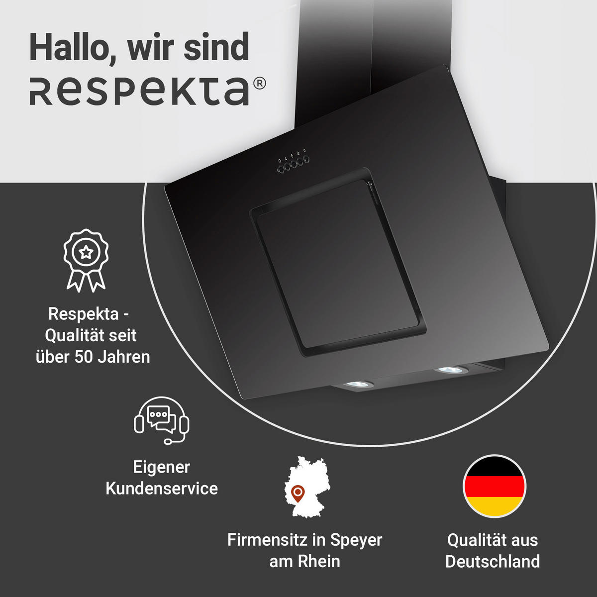 DUNSTABZUGSHAUBE CH22010/90SBZ  - Schwarz, Trend, Glas/Metall (90/73,9-111,9/36cm) - Respekta