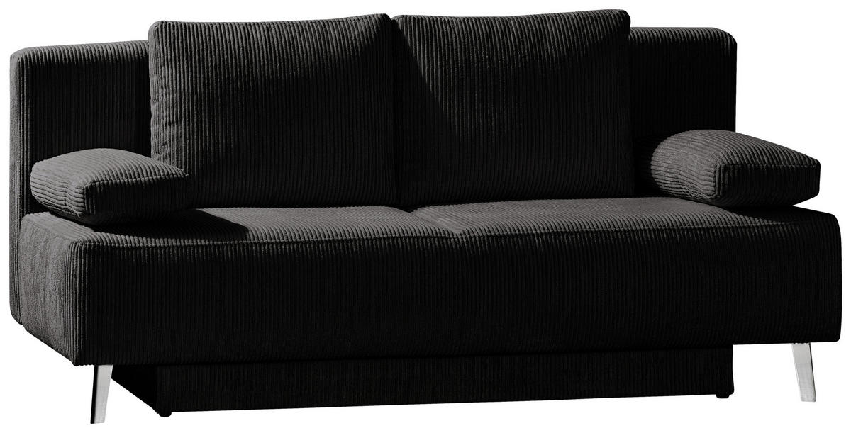 SCHLAFSOFA  mit Fußauswahl, Stoffauswahl, Rücken echt Cord Anthrazit, Grau  - Anthrazit/Grau, MODERN, Textil/Metall (193/85/88cm) - Novel