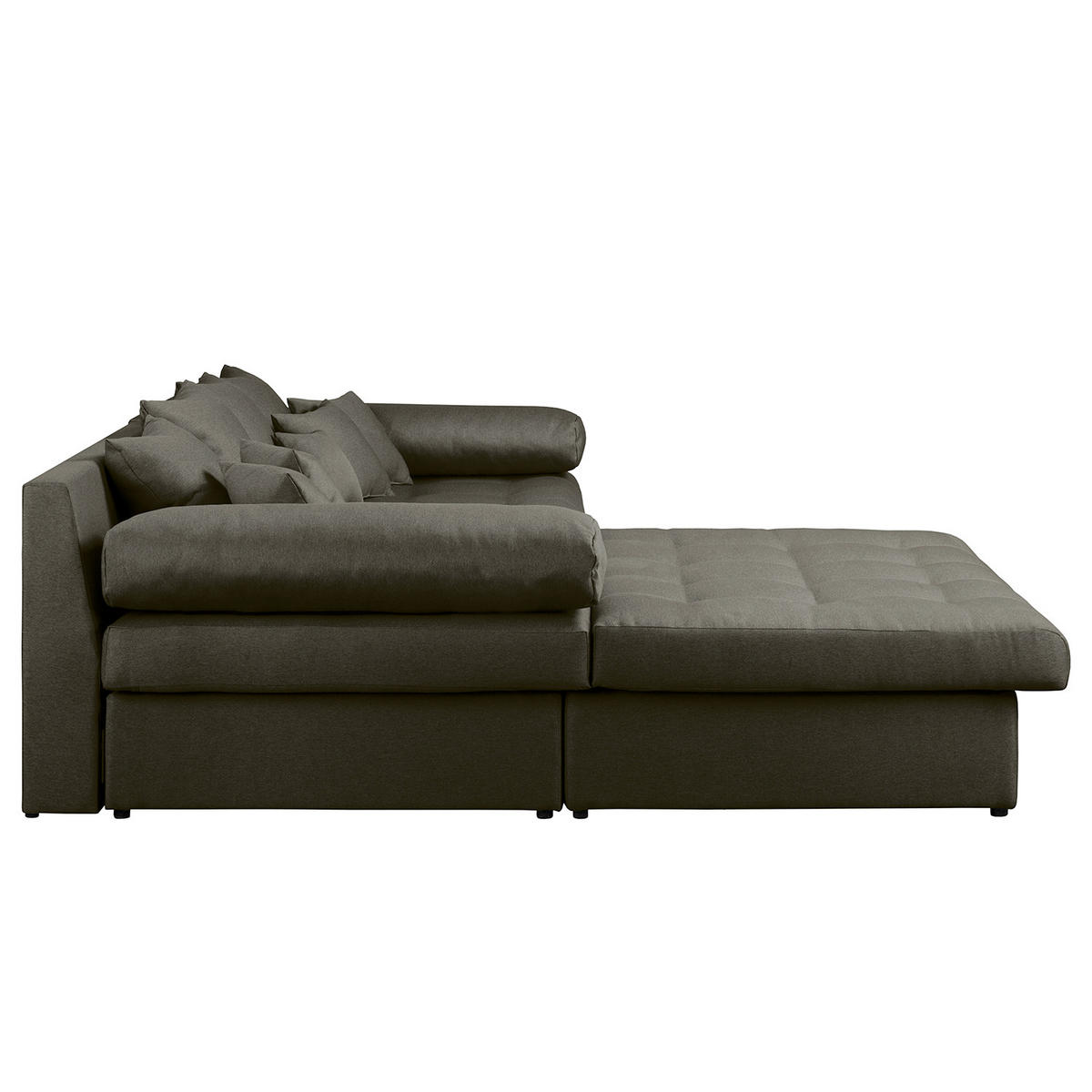 ECKSOFA Naomi Dunkelgrau Mikrofaser Rückenkissen  - Dunkelgrau/Schwarz, Design, Kunststoff/Textil (243/284cm) - P & B