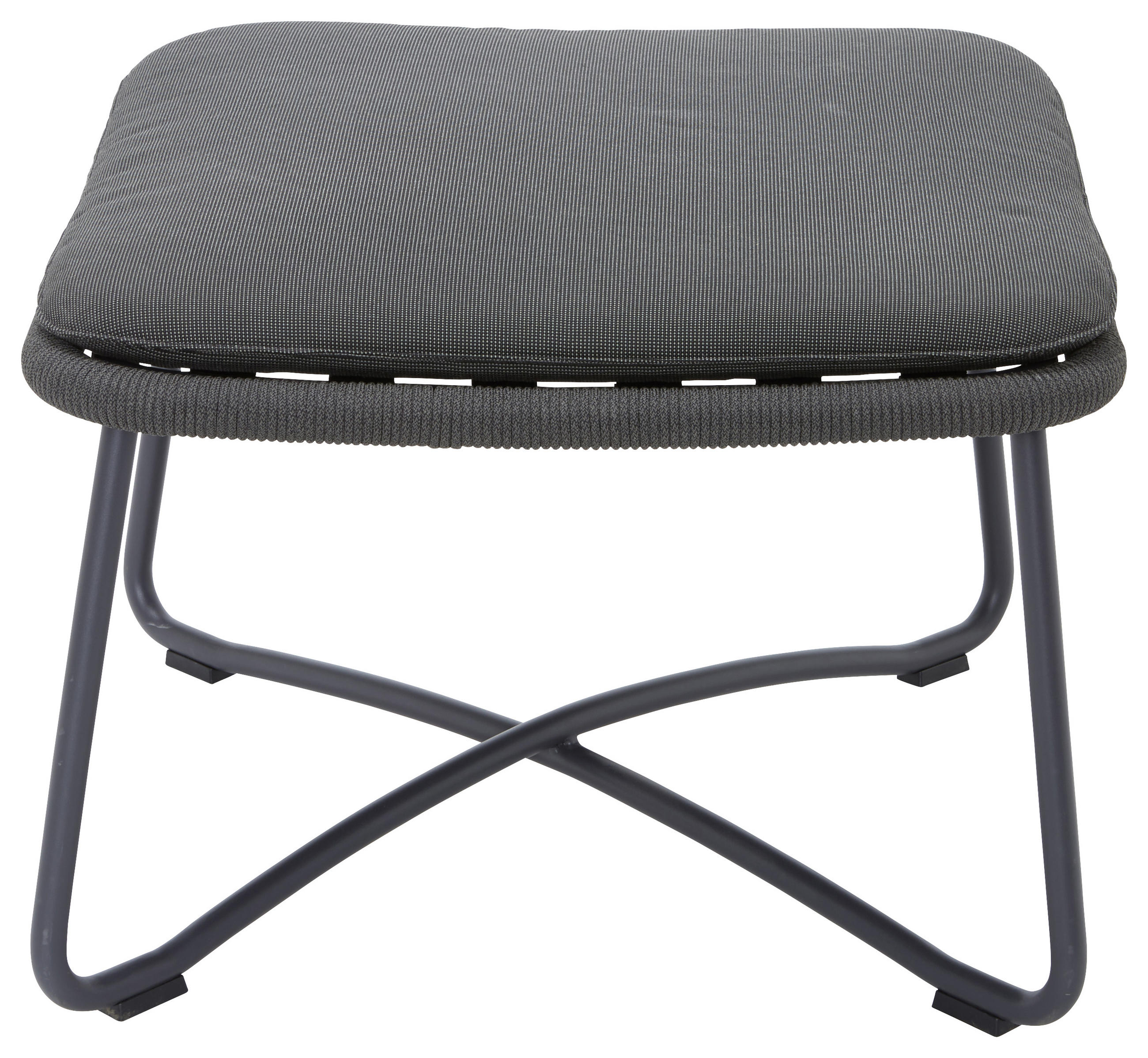 GARTENHOCKER  - Anthrazit/Grau, Design, Textil/Metall (50/38/50cm)