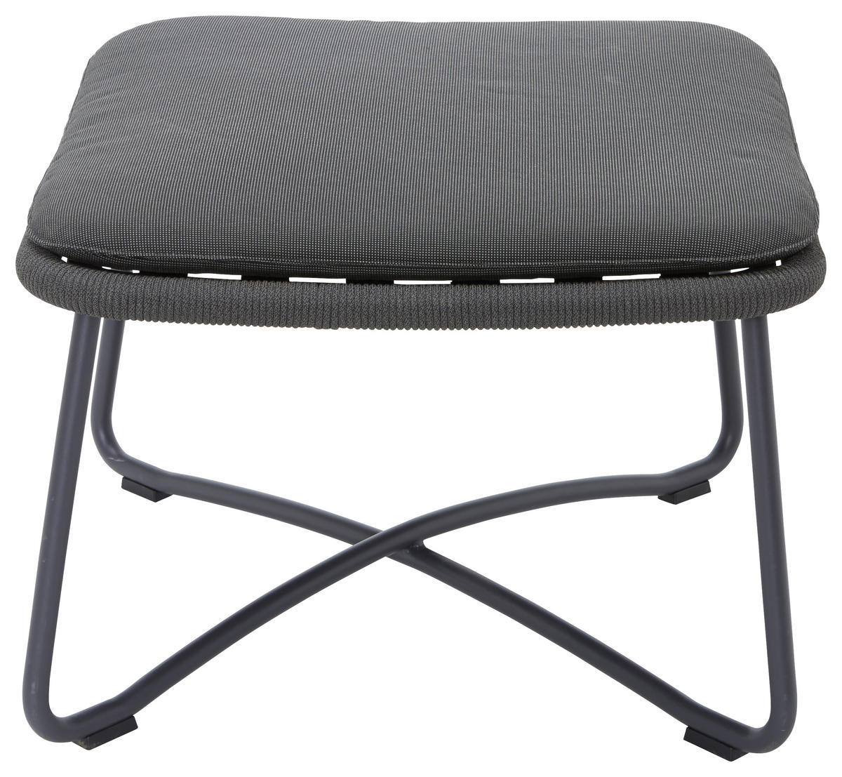GARTENHOCKER - Anthrazit/Grau, Design, Textil/Metall (50/38/50cm)