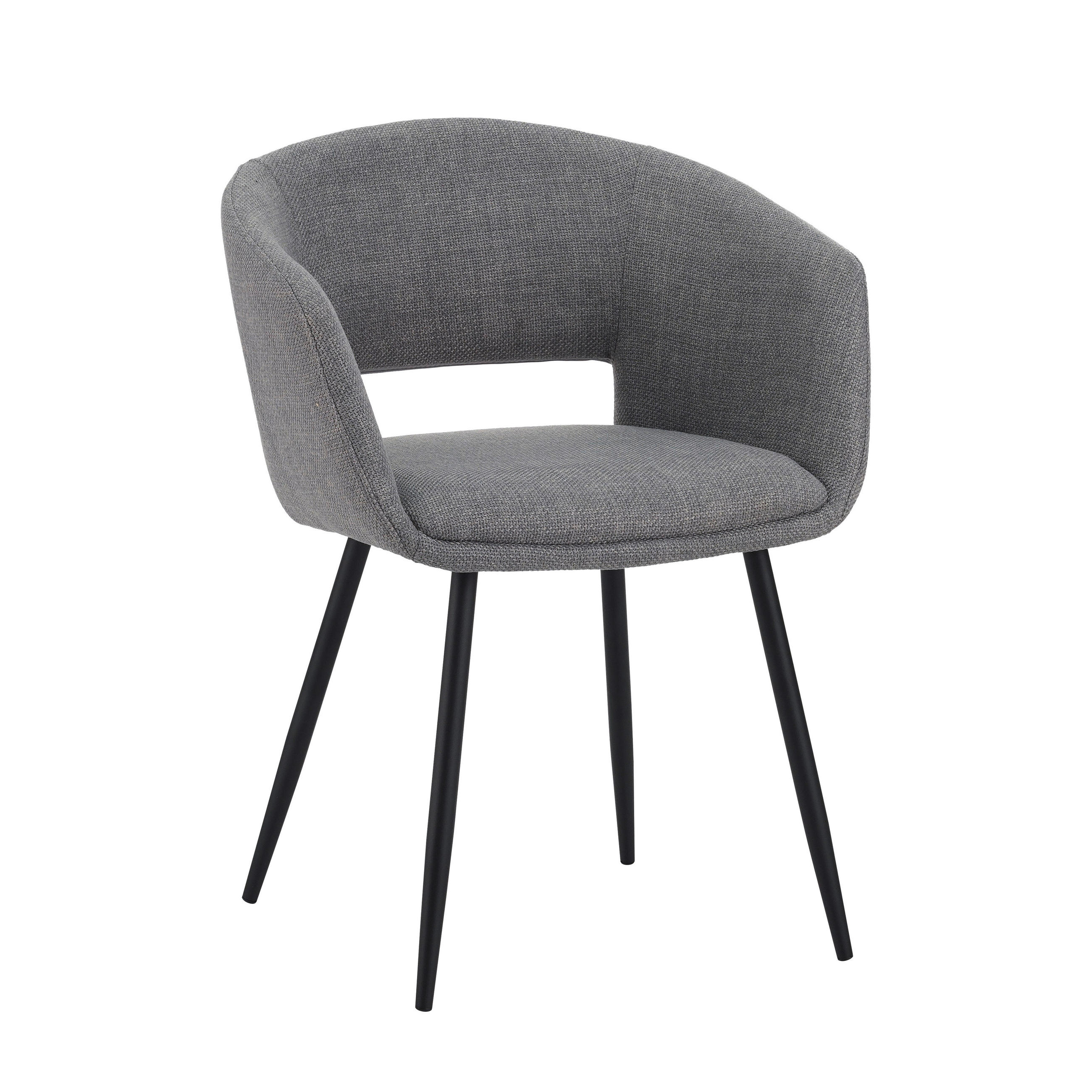 STOLIČKA S PODRÚČKAMI, tkaná textília, sivá - čierna/sivá, Modern, kov/textil (59/78/55cm) - MID.YOU
