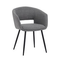 STOLIČKA S PODRÚČKAMI, tkaná textília, sivá - čierna/sivá, Modern, kov/textil (59/78/55cm) - MID.YOU