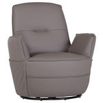 BIG SESSEL drehbar Echtleder Dunkelbraun    - Dunkelbraun/Schwarz, Design, Leder/Metall (83/90/85cm) - Landscape
