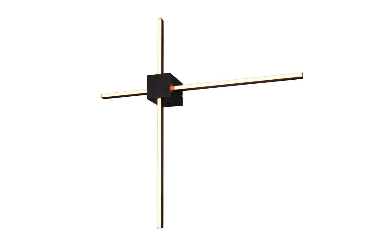 LED-WANDLEUCHTE Cassino 67,5/12/67,5 cm   - Schwarz/Weiß, Design, Kunststoff/Metall (67,5/12/67,5cm) - Trio Leuchten