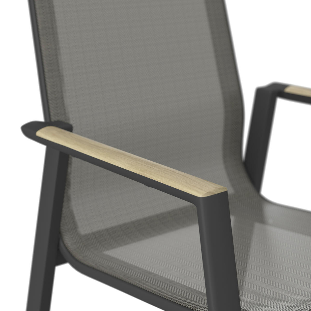 STOHOVATELNÉ KŘESLO, dřevo, kov, textil - barvy teak/antracitová, Design, kov/dřevo (57,5/88/67cm) - Amatio