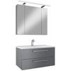 BADEZIMMER 4-teilig  in 82,2 cm  - Chromfarben/Weiß, Basics, Glas/Keramik (82,2cm)