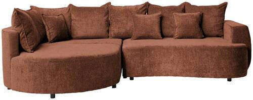 ECKSOFA in Chenille Braun  - Schwarz/Braun, Design, Kunststoff/Textil (194/307cm) - Carryhome