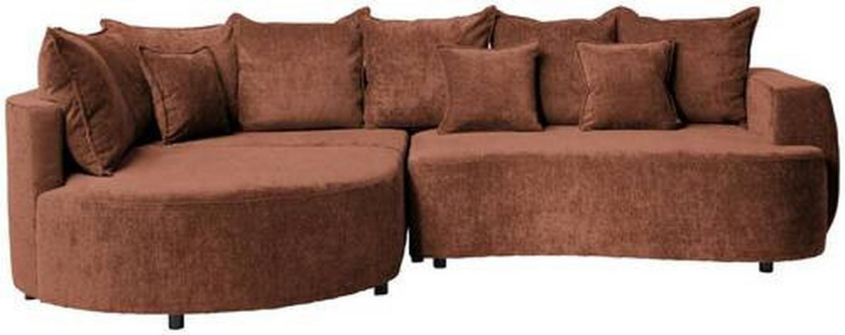 ECKSOFA in Chenille Braun  194/307 cm  - Schwarz/Braun, Design, Kunststoff/Textil (194/307cm) - Carryhome