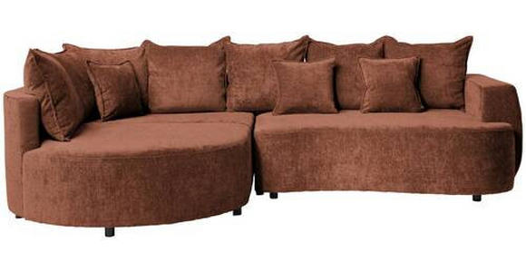 ECKSOFA in Chenille Braun  - Schwarz/Braun, Design, Kunststoff/Textil (194/307cm) - Carryhome