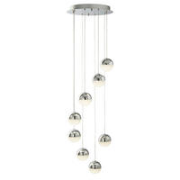 VISEČA LED-SVETILKA  Marbles 46 W/3242 lm/4000 K/220-240 V/ - barve kroma/siva, Design, kovina/steklo (35/35/155cm)