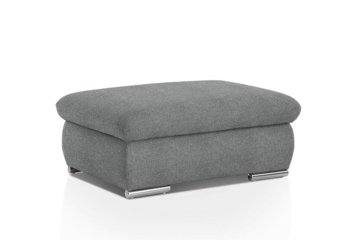 HOCKER Chenille Dunkelgrau  - Chromfarben/Dunkelgrau, Design, Textil/Metall (101/45/74cm) - Livetastic