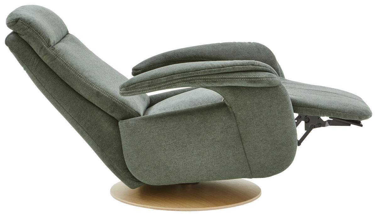 RELAXSESSEL Holz, Textil Grün  - Eiche Bianco/Beige, Romantik / Landhaus, Holz/Textil (80/106/88cm) - Voleo