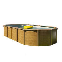 POOL-SET 132 WOOD 730/370/130 cm  - Sandfarben/Braun, Basics, Kunststoff (730/370/130cm)