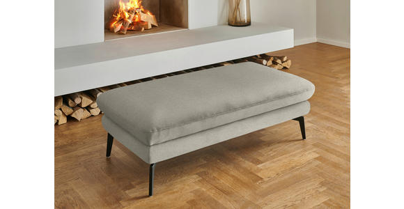 WOHNLANDSCHAFT  in Chenille, Flachgewebe Greige  - Greige/Schwarz, Design, Textil/Metall (208/344/180cm) - Dieter Knoll