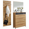 GARDEROBE 3-teilig  in 170/195/31 cm  - Eichefarben/Anthrazit, Design, Glas/Holz (170/195/31cm)