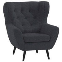 SESSEL in Cord Anthrazit  - Anthrazit/Schwarz, Design, Holz/Textil (87/101/95cm) - Stylife