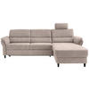 ECKSOFA Beige Mikrofaser  - Beige/Schwarz, MODERN, Holz/Textil (279/176cm) - Livetastic