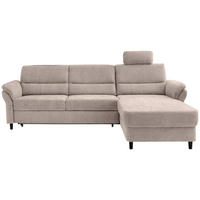 ECKSOFA in Mikrofaser Beige  - Beige/Schwarz, Modern, Holz/Textil (279/176cm) - Livetastic