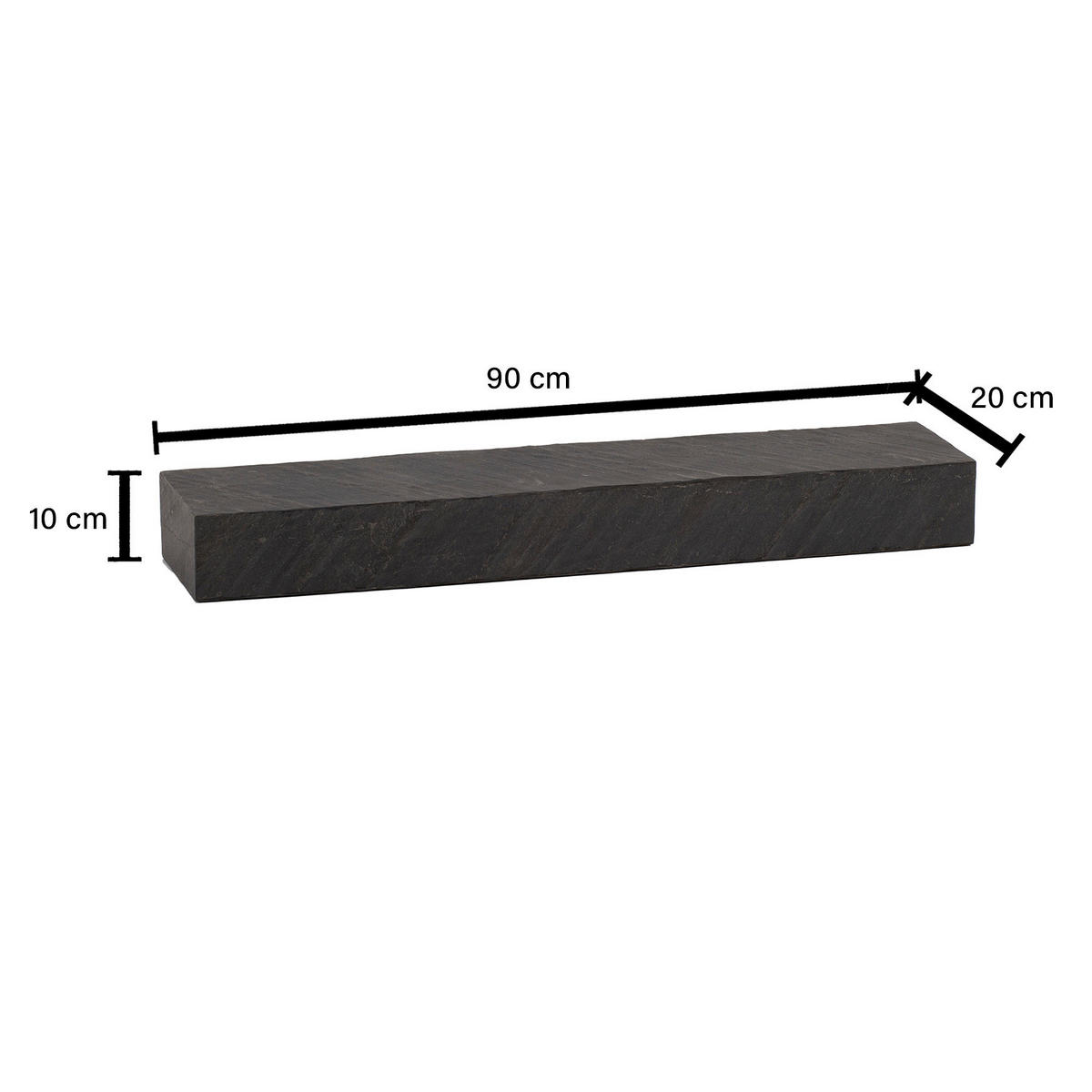 NÁSTĚNNÝ REGÁL, mangové dřevo, antracitová, 90/10/20 cm - antracitová, Lifestyle, dřevo/kompozitní dřevo (90/10/20cm) - MID.YOU