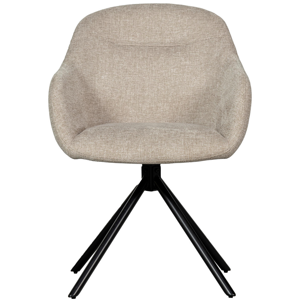 ARMLEHNSTUHL-SET 2 Stück  in Eisen Webstoff  - Sandfarben/Schwarz, MODERN, Textil/Metall (57/80/61cm) - Livetastic