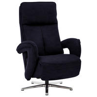 RELAXSESSEL Mikrofaser Kopfteilverstellung    - Chromfarben/Schwarz, Design, Textil/Metall (77/110/87cm) - Valdera