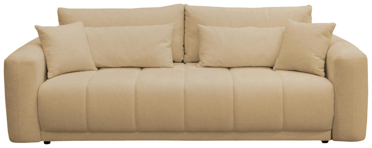 SCHLAFSOFA in Beige  - Beige/Schwarz, Design, Holz/Textil (245/90/117cm) - MID.YOU