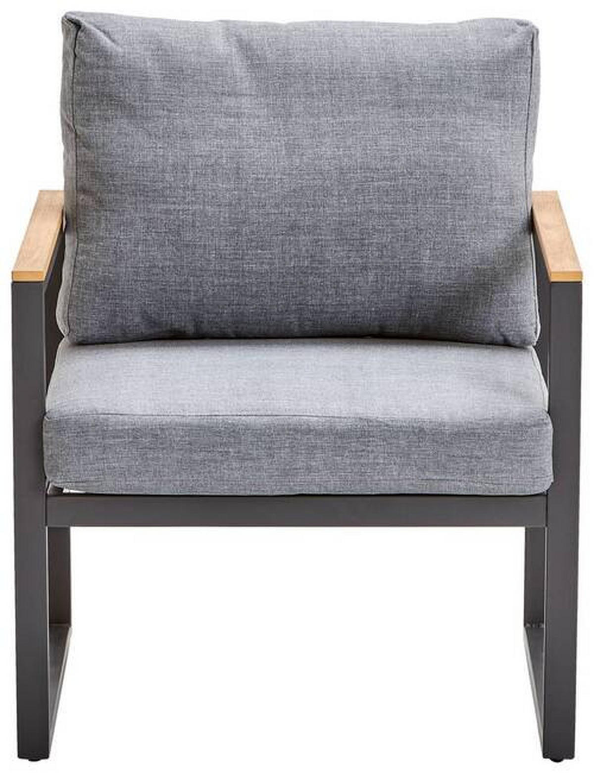 GARTENSESSEL Stahl Grau, Naturfarben, Dunkelgrau  - Dunkelgrau/Naturfarben, MODERN, Kunststoff/Textil (65/70/71cm) - Ambia Garden