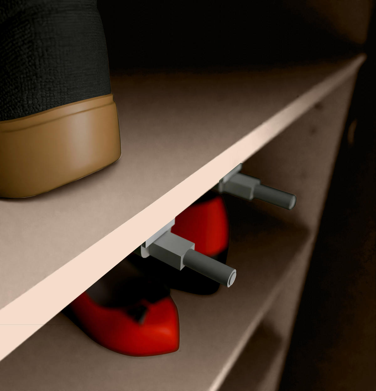 SCHUHSCHRANK Alice Springs  in 74,5/99,1/34,9 cm  - Sandfarben/Grau, MODERN, Holzwerkstoff/Kunststoff (74,5/99,1/34,9cm) - Xora