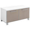 GARDEROBENBANK Santina  in 84/45/40 cm  - Taupe/Chromfarben, Design, Glas/Metall (84/45/40cm)