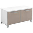 GARDEROBENBANK 84/45/40 cm  - Taupe/Chromfarben, Design, Glas/Holzwerkstoff (84/45/40cm) - Novel