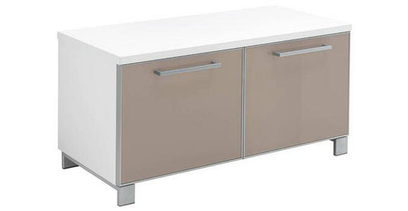 GARDEROBENBANK 84/45/40 cm - Taupe/Chromfarben, Design, Glas/Holzwerkstoff (84/45/40cm) - Novel
