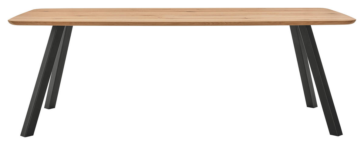 ESSTISCH Asteiche massiv rechteckig Eichefarben  - Eichefarben/Anthrazit, Design, Holz/Metall (220/100/77cm) - Musterring
