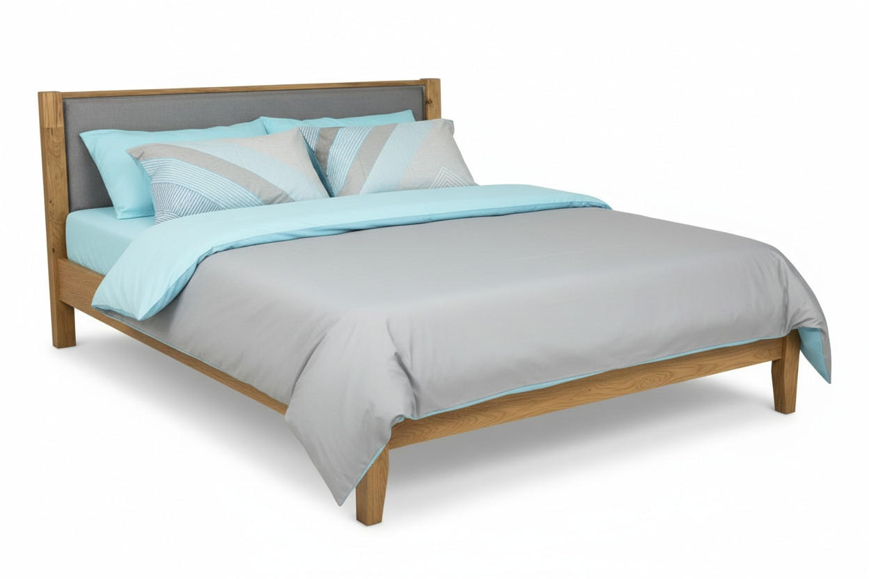 BETT 140/200 cm  in Grau, Eichefarben  - Eichefarben/Grau, Basics, Holz (140/200cm) - Chameo