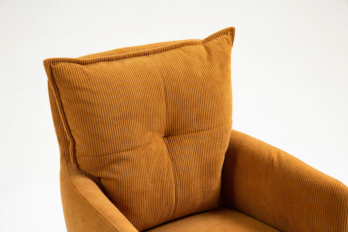 ARMLEHNSTUHL  in Feincord  - Orange, Design, Textil/Metall (61/95/67cm) - Novel