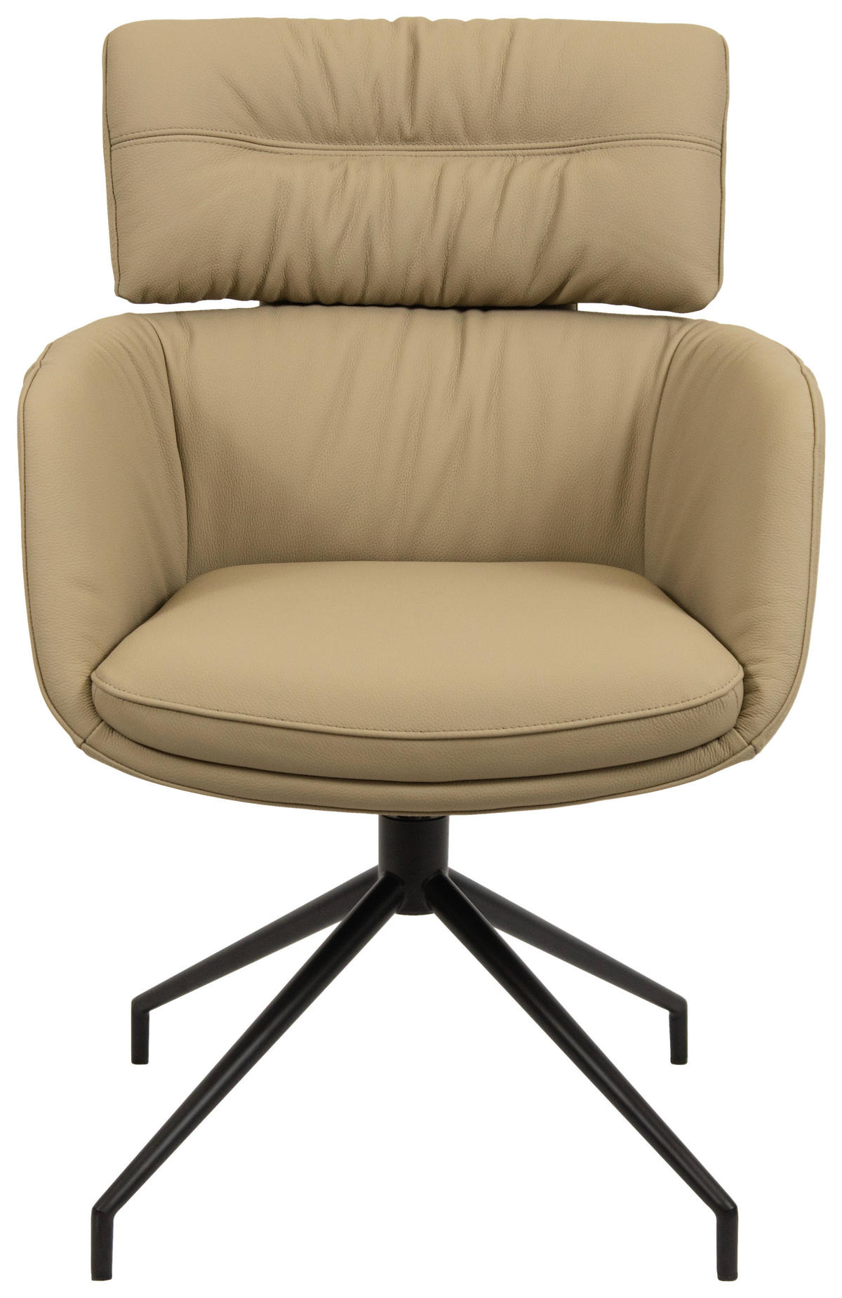 ARMLEHNSTUHL  in Eisen Echtleder pigmentiert  - Taupe/Walnussfarben, Design, Leder/Holz (62/92/66cm) - Dieter Knoll