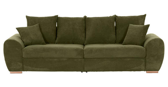 BIGSOFA in Cord Dunkelgrün - Dunkelgrün/Eichefarben, KONVENTIONELL, Holz/Textil (270/72/109cm) - Carryhome