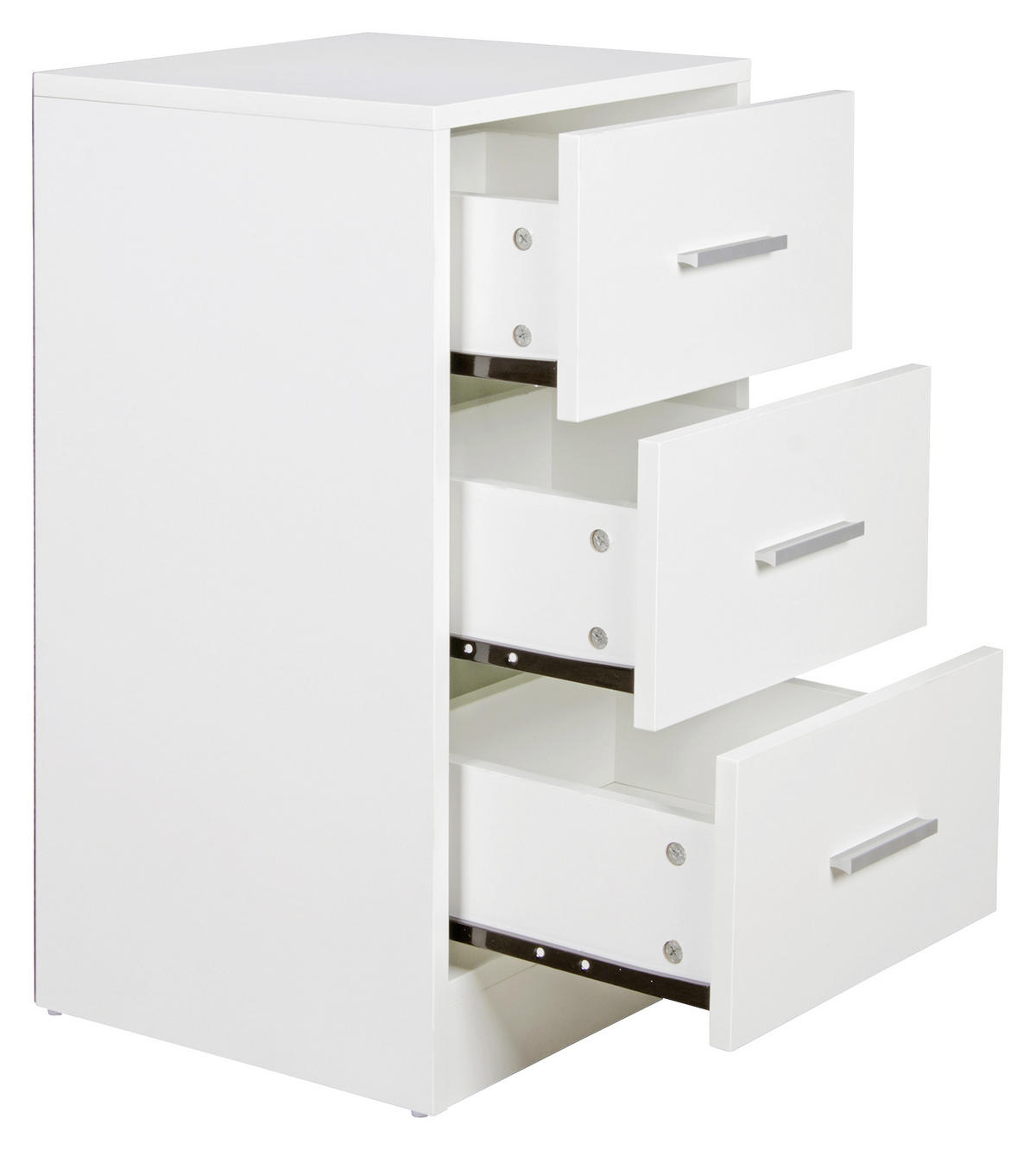 NACHTTISCH 37/68/35 cm  in Weiss  - Weiss/Silberfarben, Konventionell, Holzwerkstoff/Kunststoff (37/68/35cm) - MID.YOU