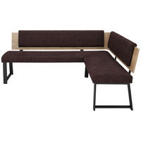 ECKBANK 200/180 cm  in Braun  - Schwarz/Braun, MODERN, Holzwerkstoff/Textil (200/180cm) - Venda