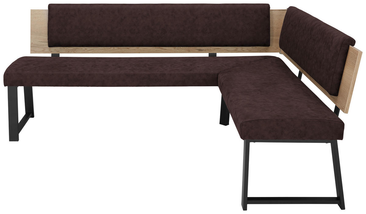 ECKBANK 200/180 cm  in Braun  - Schwarz/Braun, MODERN, Holzwerkstoff/Textil (200/180cm) - Venda