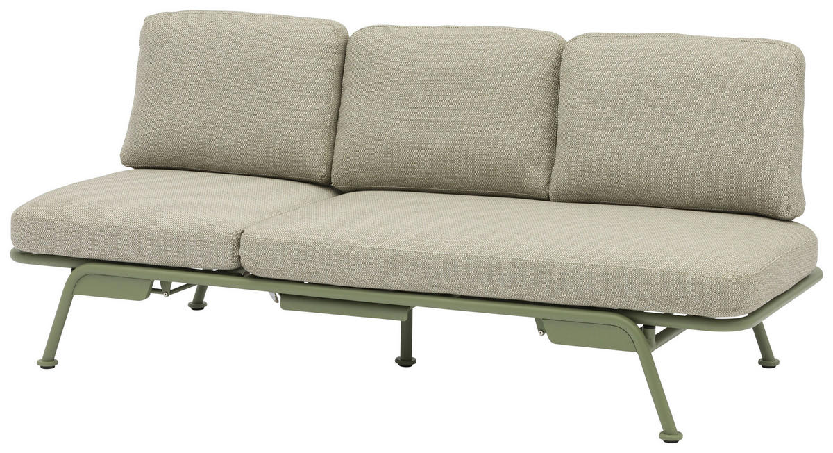 GARTENBANK 198/78/81 cm  Aluminium  - Salbeigrün/Hellgrau, Design, Textil/Metall (198/78/81cm) - Zebra 