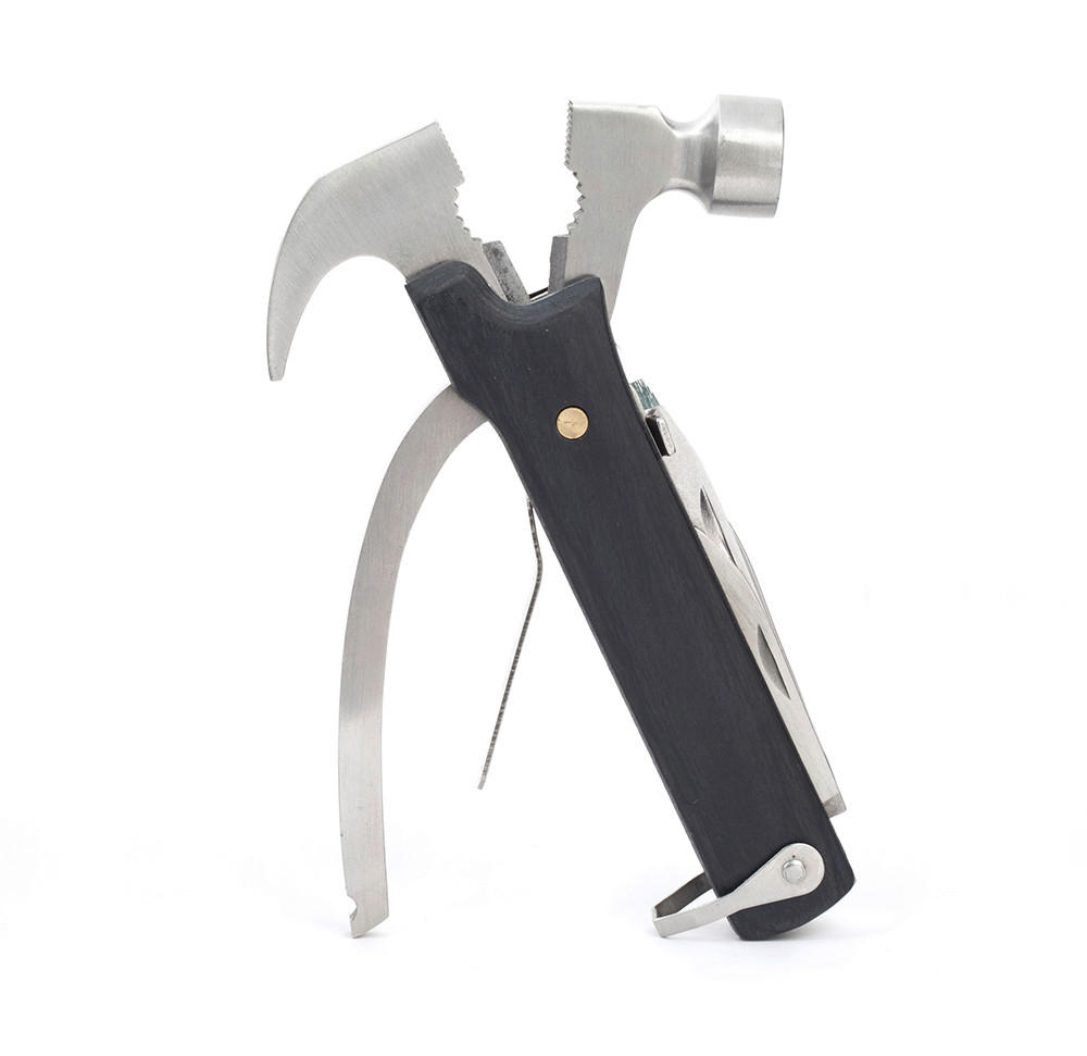 MULTIFUNKCIONALNI ALAT - srebrne boje/crna, Konvencionalno, drvo/metal (14/7,6/1,8cm) - Kikkerland
