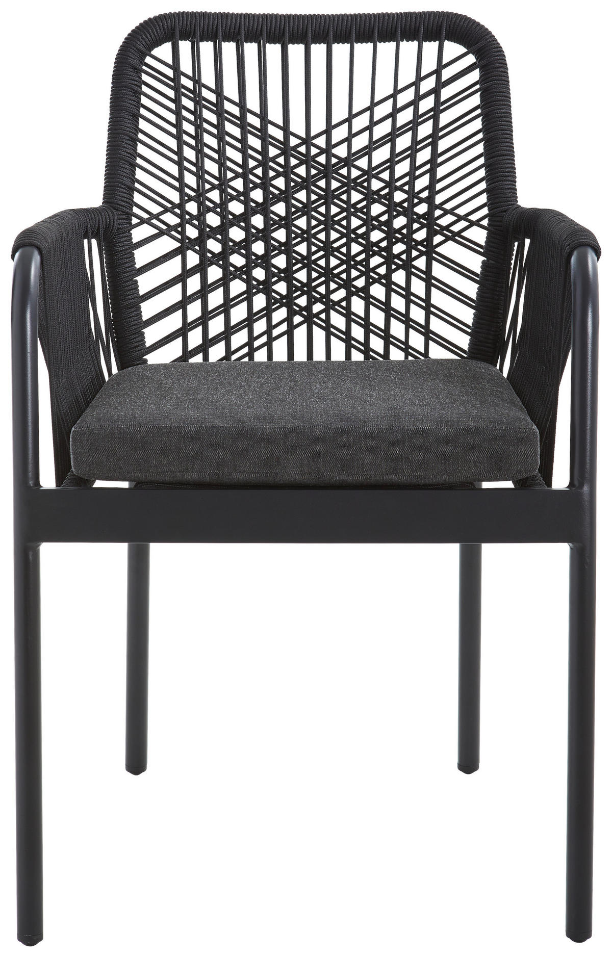 GARTENSESSEL Aluminium Schwarz  - Schwarz, Design, Textil/Metall (57/89/60cm) - Ambia Garden
