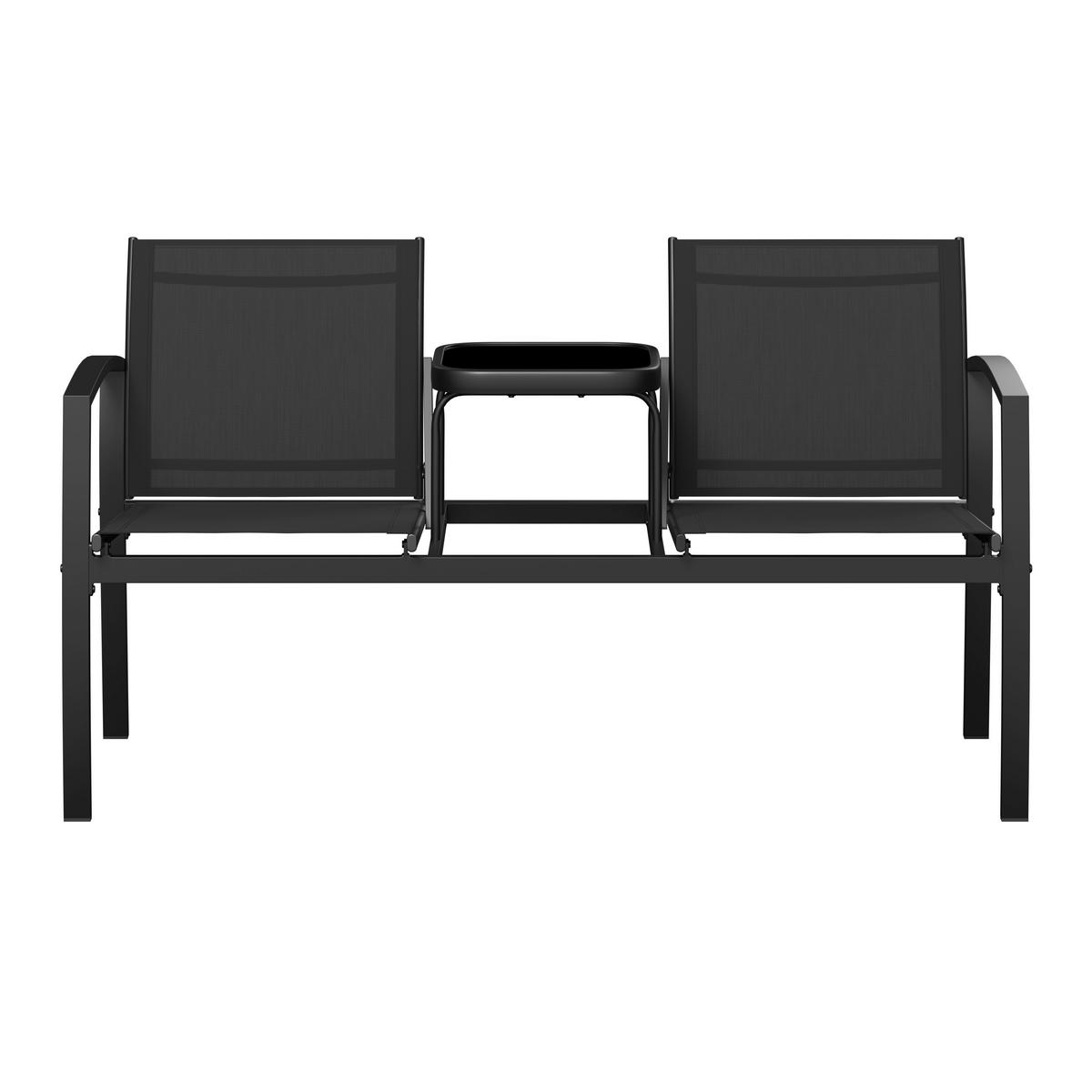 GARTENBANK 143/81/64 cm  Eisen  - Anthrazit, Basics, Glas/Textil (143/81/64cm) - Ambia Garden