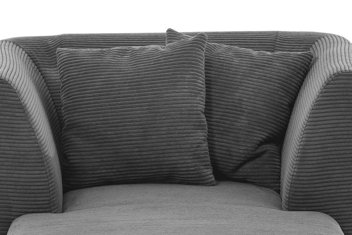 XXL-SESSEL in Cord Grau  - Schwarz/Grau, Modern, Holz/Textil (108/84/155cm) - MID.YOU