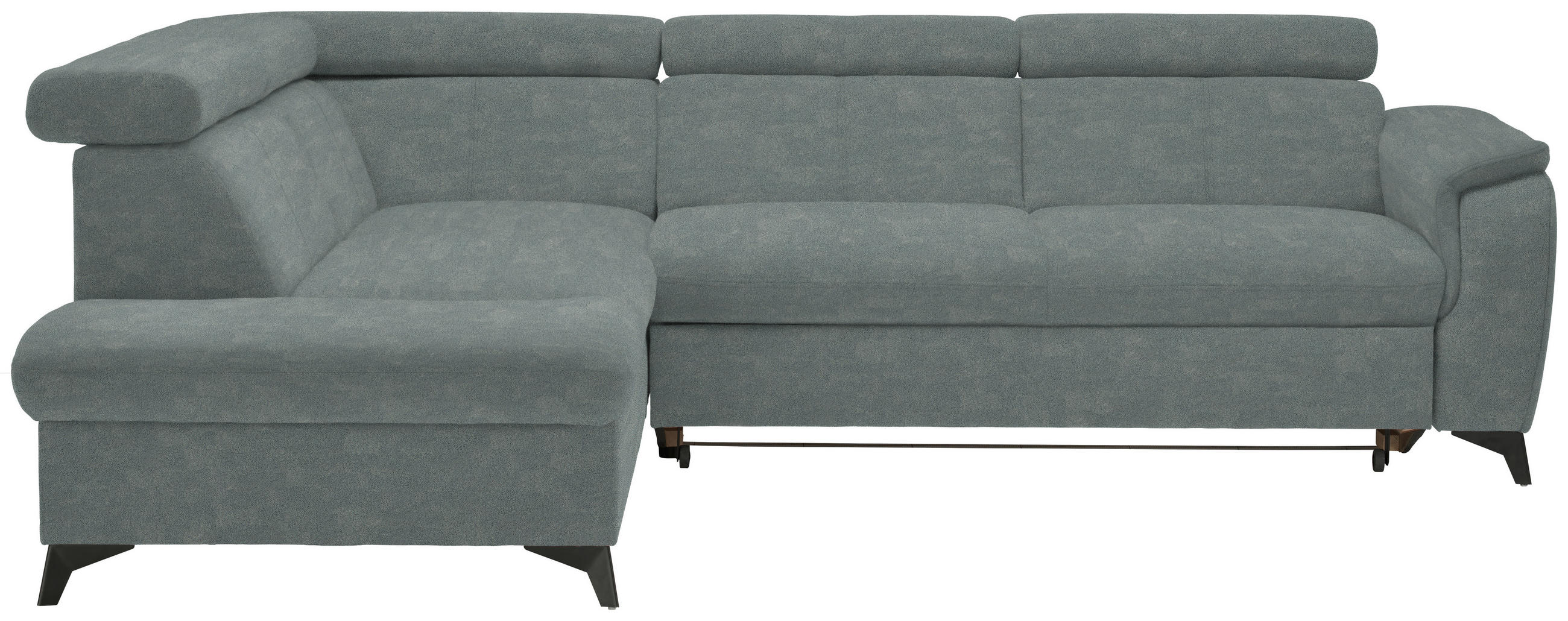 ECKSOFA in Mikrofaser Grau  - Schwarz/Grau, Design, Textil/Metall (203/260cm) - Stylife