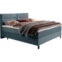 BOXSPRINGBETT 180/220 cm  in Graublau  - Graublau/Schwarz, KONVENTIONELL, Textil/Metall (180/220cm) - Esposa